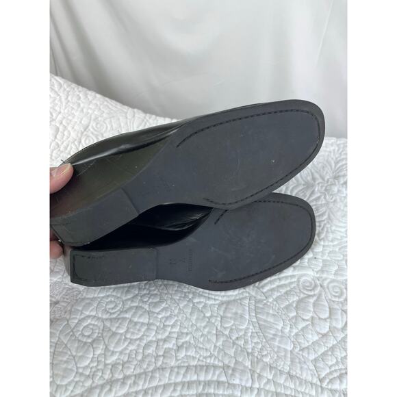 Vaneli Women's Size 7N Black Leather Preppy Summer Sandals Mules Clogs - Picture 5 of 10